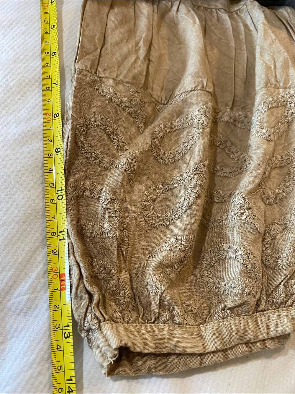 Solitaire Tiered Ruffle Tunic Top — Tan - Picture 9 of 12